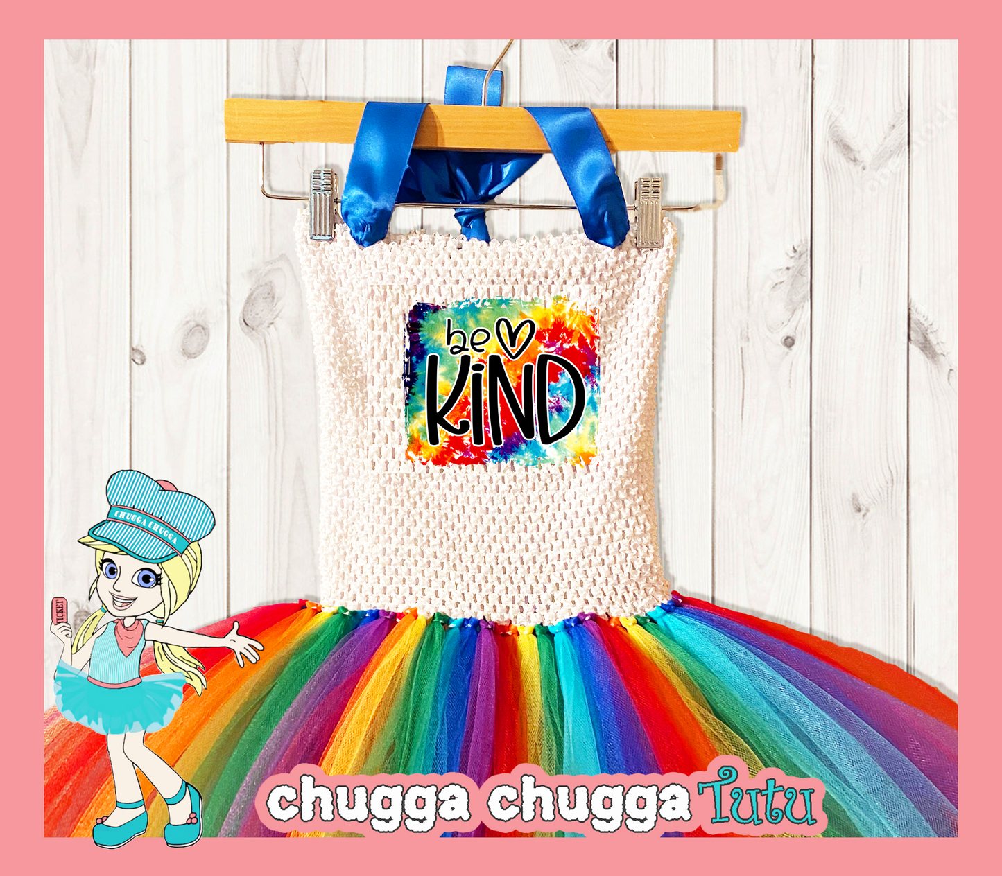 Rainbow Be Kind Tutu Party Dress with Cotton Lined Top