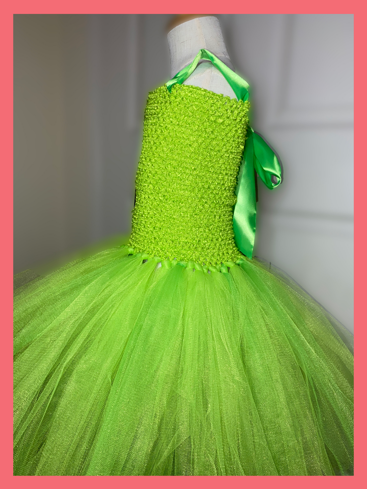 Slimer Halloween Costume Green Tutu Party Dress with Cotton Lined Green Top