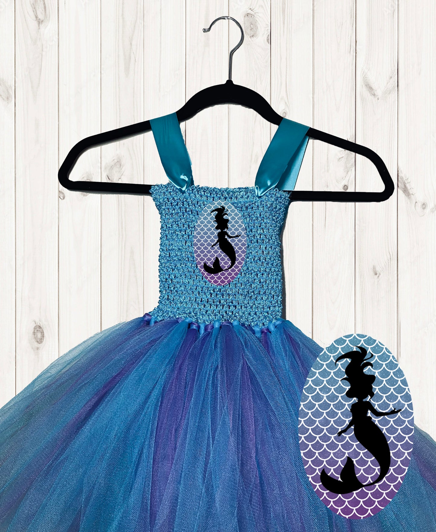 Mermaid Silhouette Cotton Lined Tutu Party Dress