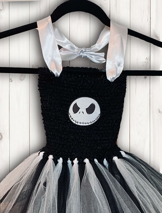 Jack Skellington, Nightmare Before, Tutu Party Dress with White Cotton Lined Top - Free Standard Shipping