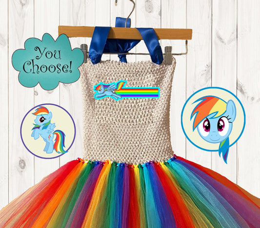 MLP Rainbow Dash Tutu Party Dress with Cotton Lined Top - Friendship is Magic, Pony - Free Shipping!