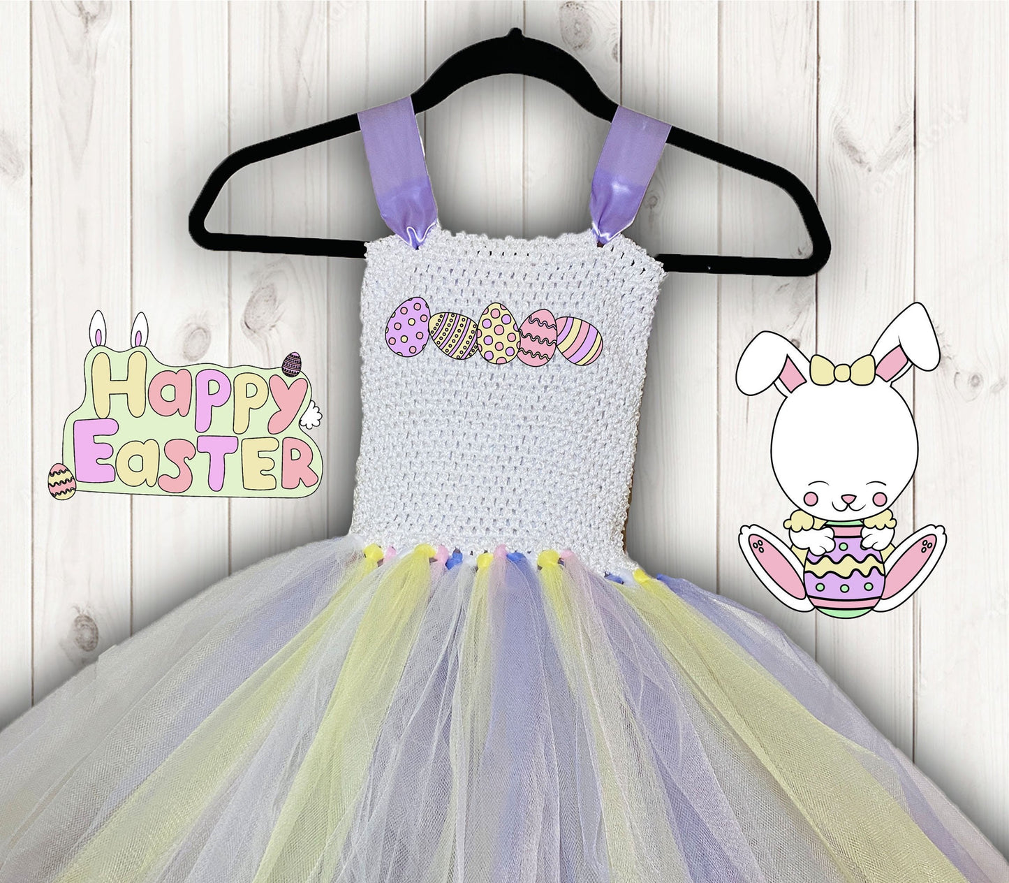 Easter Pastel Tutu Party Dress with Cotton Lined Top - Free Shipping