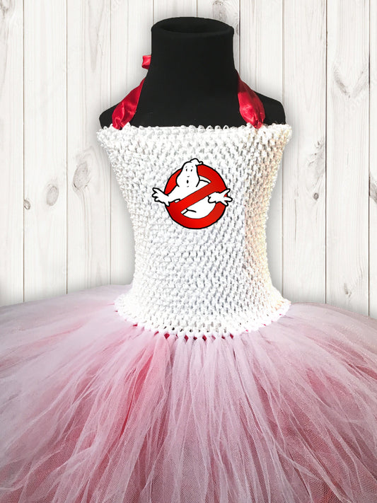 Ghostbusters Halloween Costume Tutu Party Dress w/ Cotton Lined Stretchy Top