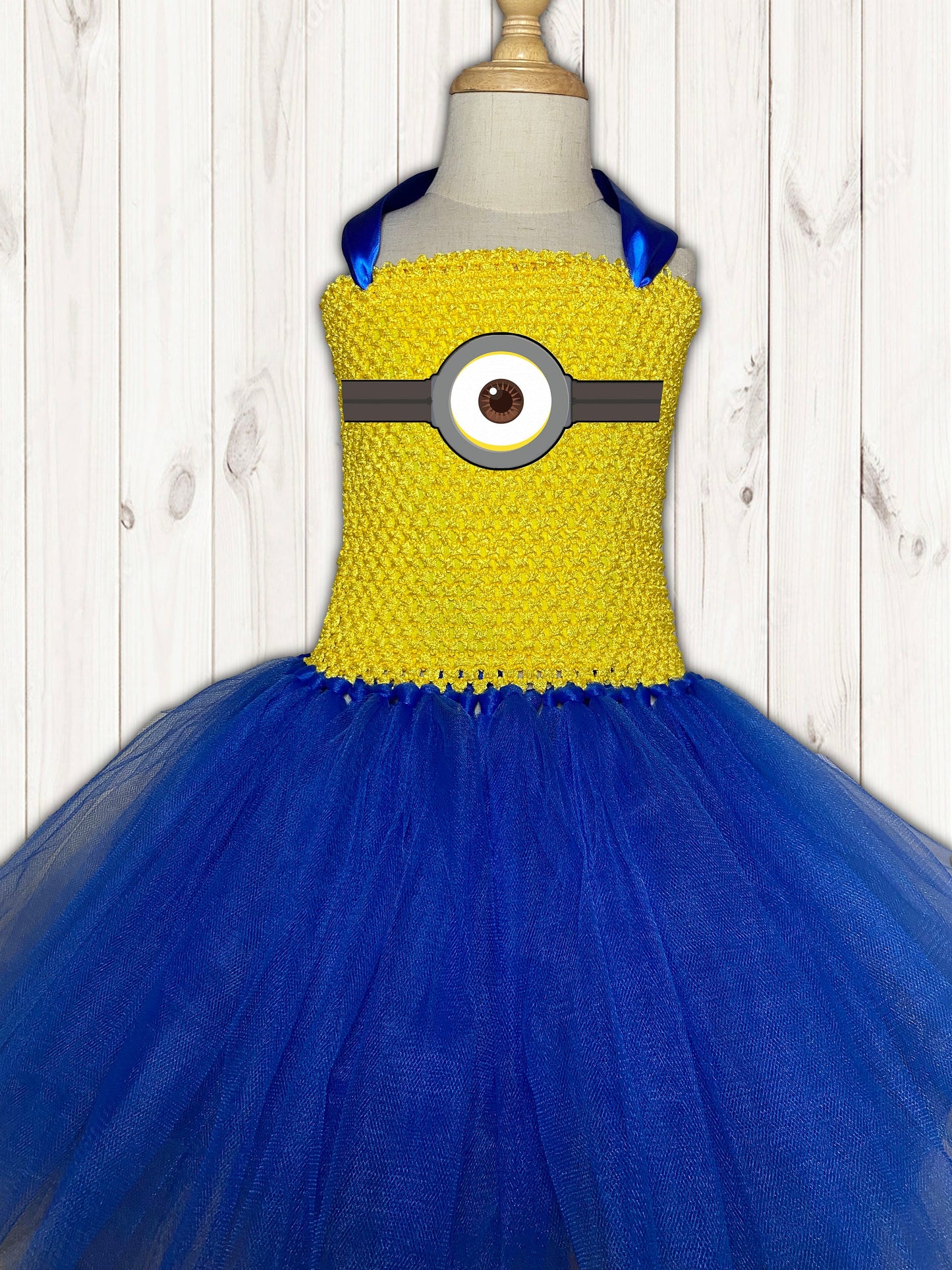 Minions Costume Tutu Party Dress with Cotton Lined Top