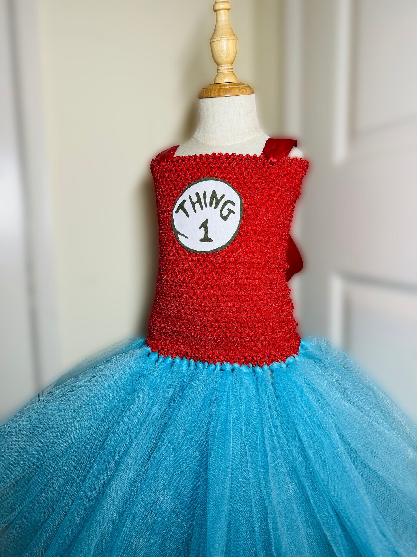 Thing 1 & Thing 2 Tutu Party Dress with Cotton Lined Top - Free Shipping